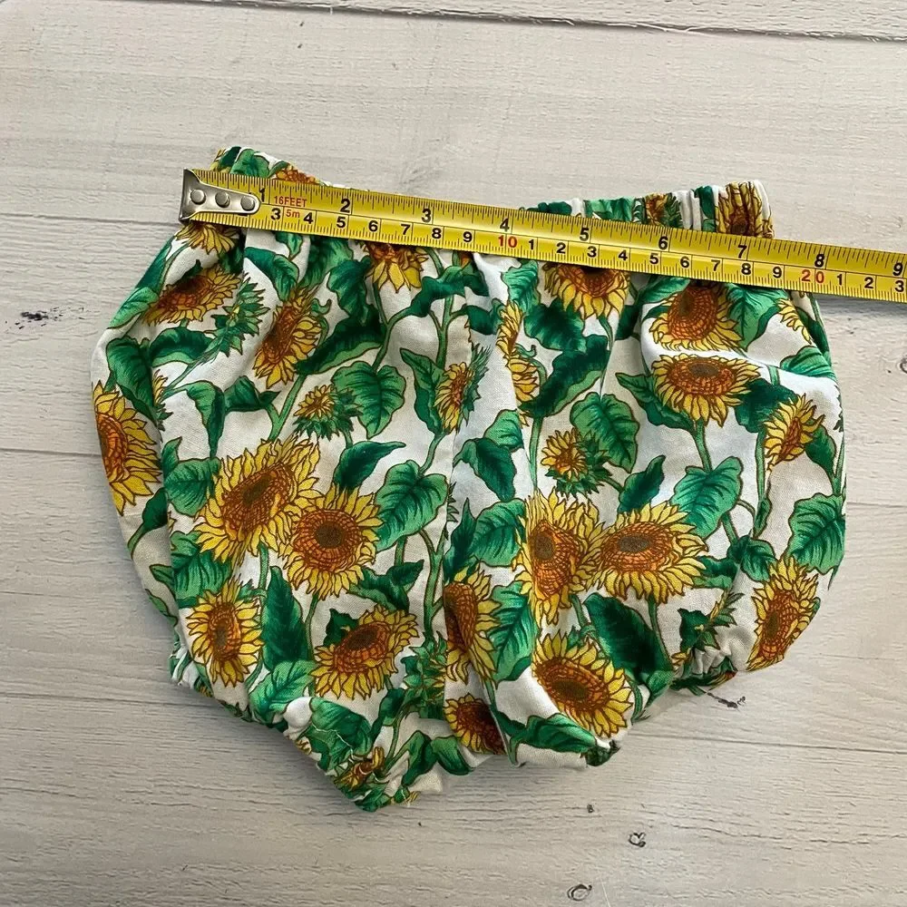 Baby sunflower‎ diaper cover and bonnet